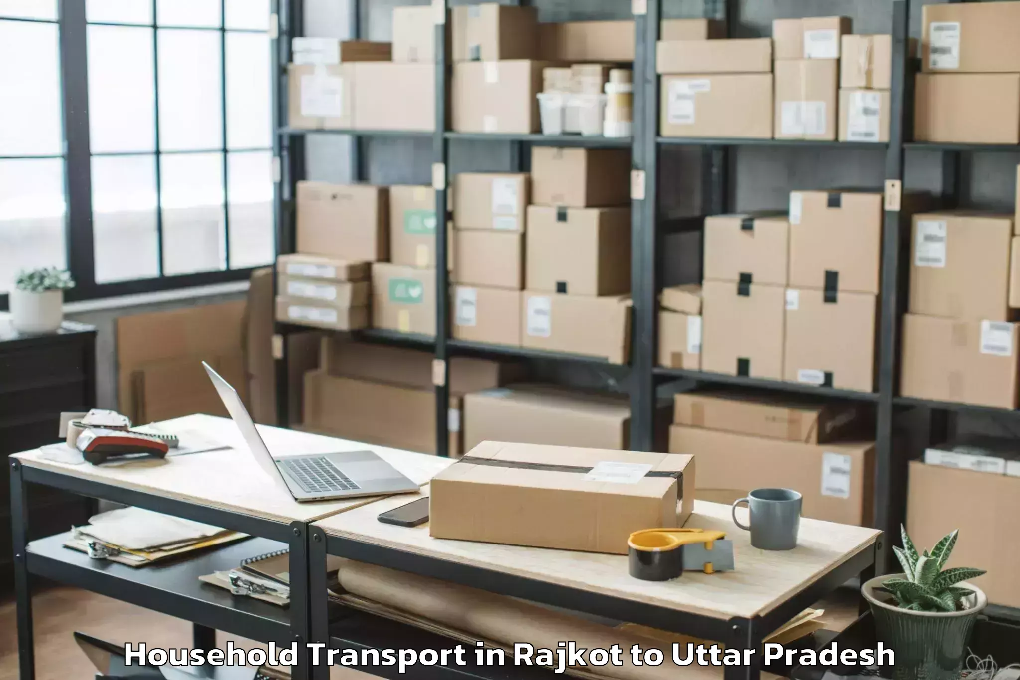 Get Rajkot to Tundla Household Transport